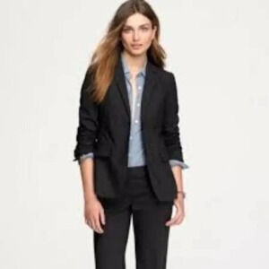 J. Crew 1035 Black  100% Wool Super 120s Two Button Blazer 0